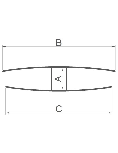 Perfil H de 6 mm de Policarbonato - Caja de 30 ml