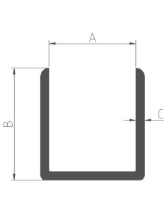 Perfil U de 40x40 mm en PVC - Caja de 30 ml 2