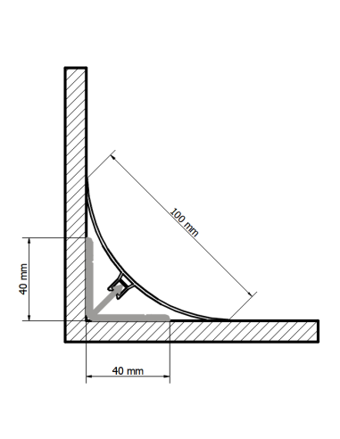 Perfil Sanitario de 100 mm y Soporte de 40x40 mm en PVC - Caja de 60 ml
