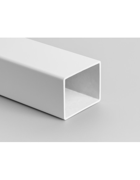 Tubo Rectangular de 100x80x4 mm de PVC blanco. pieza de 3.1 mt