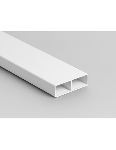 Tubo Rectangular de 80x25 mm en PVC blc. pza de 2.5 mts
